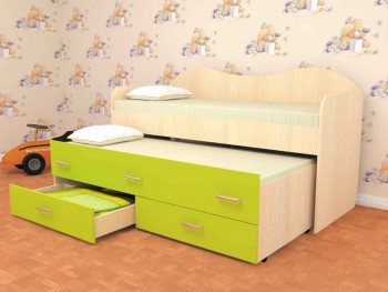 Кровать детская Нимфа двухместная 2.0 Венге/Дуб молочный в Новоалтайске - novoaltajsk.mebel54.com | фото