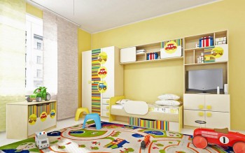 Детская комната Клаксон (Бежевый/корпус Клен) в Новоалтайске - novoaltajsk.mebel54.com | фото