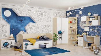 Детская комната Санни (Белый/корпус Клен) в Новоалтайске - novoaltajsk.mebel54.com | фото