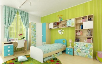 Детская комната Твит (Белый/Зеленый/корпус Клен) в Новоалтайске - novoaltajsk.mebel54.com | фото