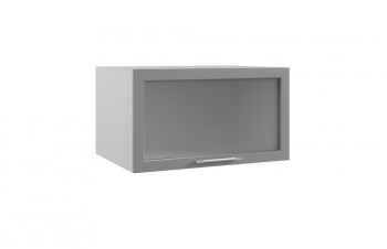 Гарда ГВПГС 800 шкаф верхний горизонтальный глубокий со стеклом высокий (Серый Эмалит/корпус Серый) в Новоалтайске - novoaltajsk.mebel54.com | фото