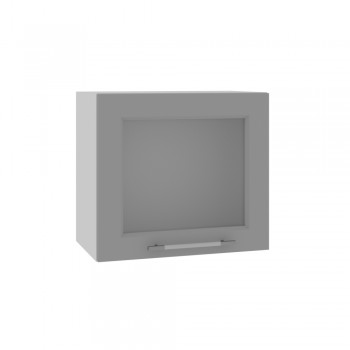 Гарда ВПГС 500 шкаф верхний горизонтальный со стеклом высокий (Белый Эмалит/корпус Серый) в Новоалтайске - novoaltajsk.mebel54.com | фото