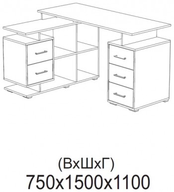 Компьютерный стол угловой СКМУ-3 белый в Новоалтайске - novoaltajsk.mebel54.com | фото
