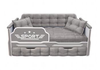 Кровать 160 серии Спорт 2 ящика 45 Серый (подушки) в Новоалтайске - novoaltajsk.mebel54.com | фото