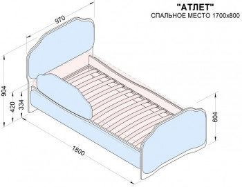 Кровать 170 Атлет 29 Синий (мягкий бортик) в Новоалтайске - novoaltajsk.mebel54.com | фото