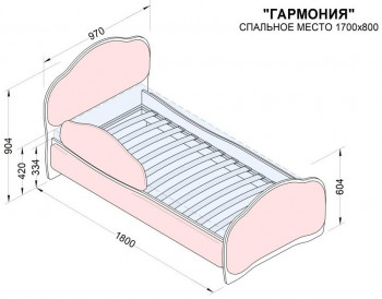 Кровать 170 Гармония 08 Шоколад (мягкий бортик) в Новоалтайске - novoaltajsk.mebel54.com | фото
