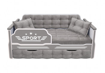 Кровать 170 серии Спорт 1 ящик 45 Серый (подушки) в Новоалтайске - novoaltajsk.mebel54.com | фото