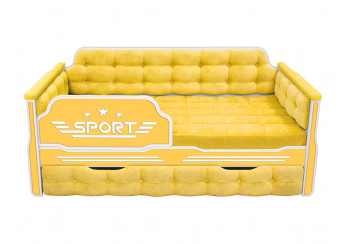 Кровать 170 серии Спорт 1 ящик 74 Жёлтый (мягкие боковые накладки) в Новоалтайске - novoaltajsk.mebel54.com | фото