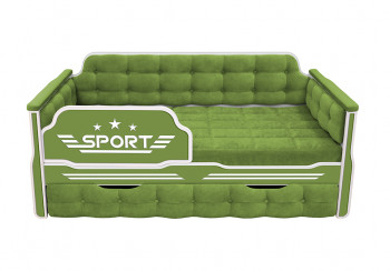 Кровать 170 серии Спорт 1 ящик 76 Зелёный (мягкие боковые накладки) в Новоалтайске - novoaltajsk.mebel54.com | фото