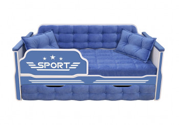 Кровать 170 серии Спорт 1 ящик 85 Синий (подушки) в Новоалтайске - novoaltajsk.mebel54.com | фото