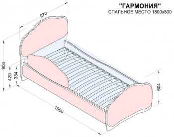 Кровать 180 Гармония 18 Бордовый (мягкий бортик) в Новоалтайске - novoaltajsk.mebel54.com | фото