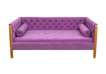 Кровать 180 серии Леди  32 Фиолетовый (подушка валик) в Новоалтайске - novoaltajsk.mebel54.com | фото