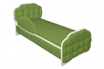 Кровать 190 Атлет Lux 76 Зелёный (мягкий бортик) в Новоалтайске - novoaltajsk.mebel54.com | фото