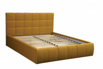 Кровать "Диана" ш. 1600 (Н=1010мм) (жаккард горчица) в Новоалтайске - novoaltajsk.mebel54.com | фото