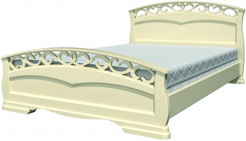 Кровать Грация-1 из массива сосны 1600*2000 Слоновая кость в Новоалтайске - novoaltajsk.mebel54.com | фото