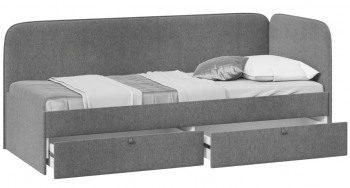 Кровать «Молли» с мягкой обивкой (900) тип 1 (Микровелюр Scandi Graphite 22) в Новоалтайске - novoaltajsk.mebel54.com | фото
