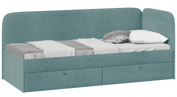 Кровать «Молли» с мягкой обивкой (900) тип 1 (Микровелюр Scandi Indigo 11) в Новоалтайске - novoaltajsk.mebel54.com | фото