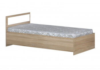 Кровать одинарная 900-2 без матраса (прямые спинки) Дуб Сонома в Новоалтайске - novoaltajsk.mebel54.com | фото