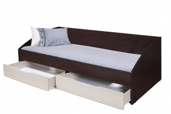 Кровать одинарная "Фея - 3" (симметричная) New (венге / вудлайн кремовый / ДВПО: белый) в Новоалтайске - novoaltajsk.mebel54.com | фото
