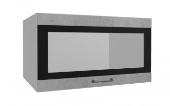 Лофт ВПГСФ 800 шкаф верхний горизонтальный со стеклом высокий с фотопечатью (Бетон светлый/корпус Серый) в Новоалтайске - novoaltajsk.mebel54.com | фото