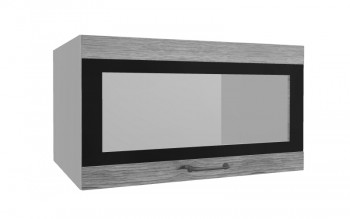 Лофт ВПГСФ 800 шкаф верхний горизонтальный со стеклом высокий с фотопечатью (Дуб майский/корпус Серый) в Новоалтайске - novoaltajsk.mebel54.com | фото