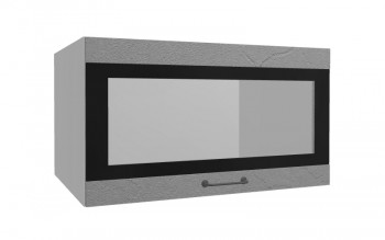 Лофт ВПГСФ 800 шкаф верхний горизонтальный со стеклом высокий с фотопечатью (Штукатурка серая/корпус Серый) в Новоалтайске - novoaltajsk.mebel54.com | фото