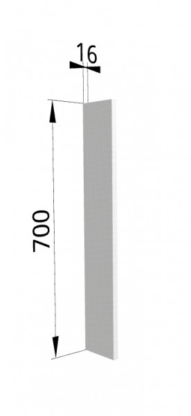 Панель торцевая (для шкафа верхнего торцевого высотой 700 мм) ПТ 400 Мелисса (Белый скин) в Новоалтайске - novoaltajsk.mebel54.com | фото