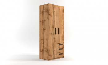 Шкаф 2-х створчатый с ящиками Шервуд (Дуб Вотан) в Новоалтайске - novoaltajsk.mebel54.com | фото