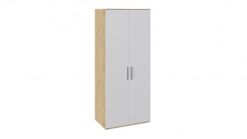 Шкаф для одежды с 2-мя глухими дверями «Квадро» (Бунратти/Белый глянец) в Новоалтайске - novoaltajsk.mebel54.com | фото