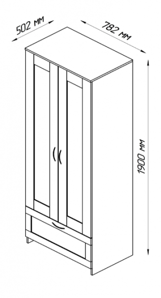 Шкаф двухдверный Сириус с 1 ящиком белый в Новоалтайске - novoaltajsk.mebel54.com | фото