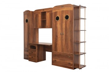 Шкаф комбинированный для одежды с иллюминатором «Навигатор» (Дуб Каньон) в Новоалтайске - novoaltajsk.mebel54.com | фото