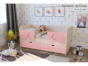 Соня Кровать детская 2 ящика 1.6 Розовый глянец в Новоалтайске - novoaltajsk.mebel54.com | фото